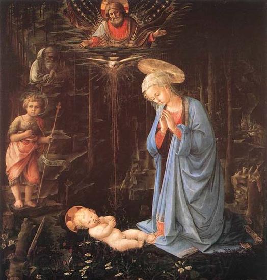 LIPPI, Fra Filippo Madonna in the Forest Norge oil painting art